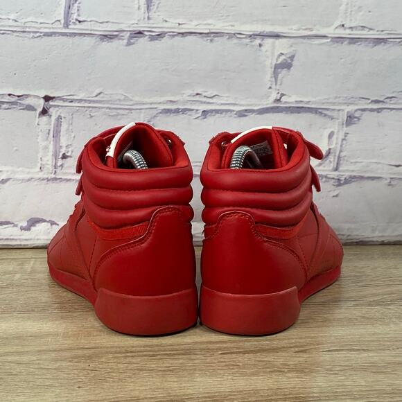 Reebok Freestyle Hi Red High Top Shoes - Picture 4 of 8